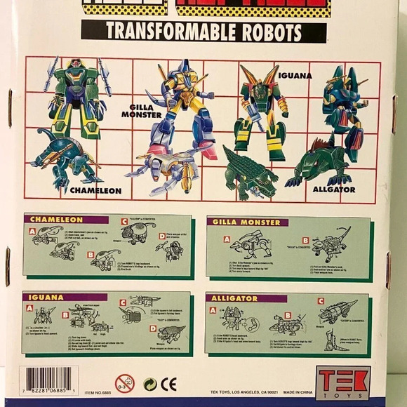 Vintage 90s Tek Toys Robo Reptiles Transformable Robots  Gilla Monster Iguana - Picture 7 of 14